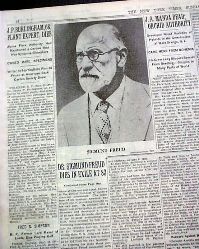 articolo morte freud